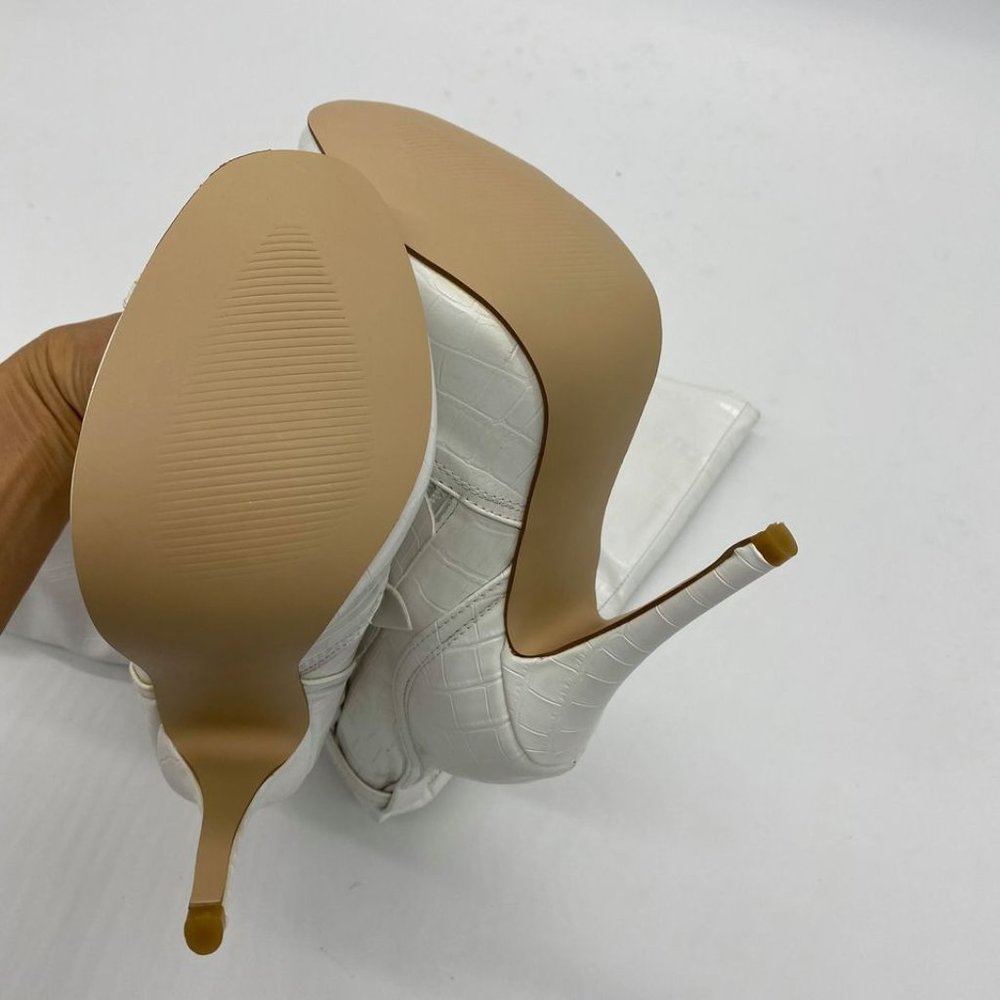 White Pointed Toe Stiletto Heel Thigh High The Kn - Picture 7 of 9